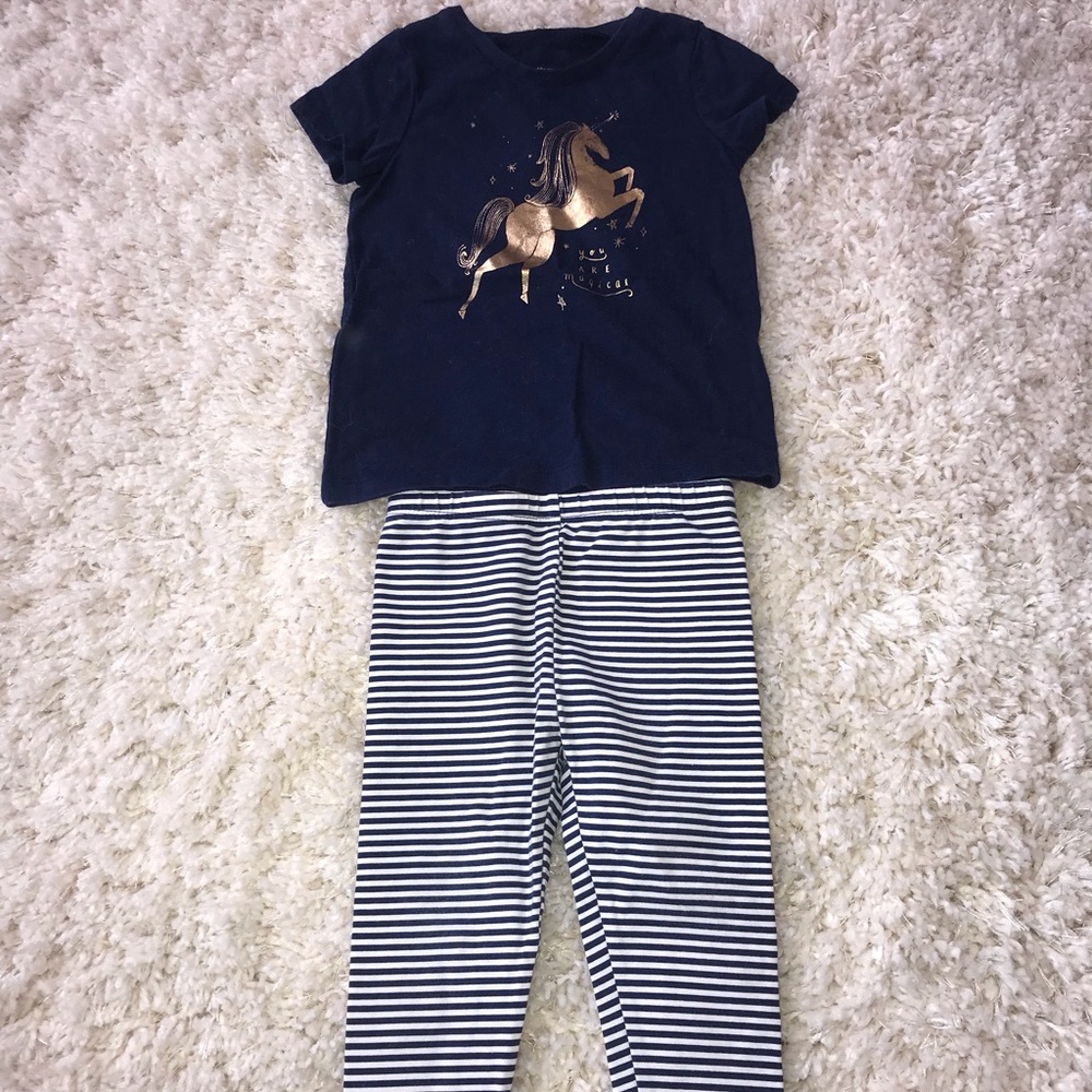 Toddler unicorn toddler top with matching leggings